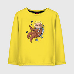Детский лонгслив Милый ленивец в космосе