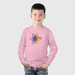 Лонгслив хлопковый детский Завихрение, цвет: светло-розовый — фото 2