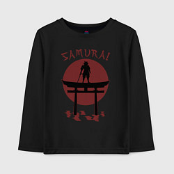 Лонгслив хлопковый детский Дух самурая, цвет: черный