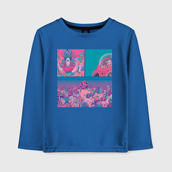 Лонгслив хлопковый детский The water world of psychedelic, цвет: синий