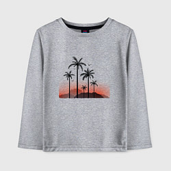 Лонгслив хлопковый детский Palm tree, цвет: меланж