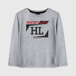 Лонгслив хлопковый детский Hockey live big logo, цвет: меланж