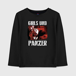 Лонгслив хлопковый детский Девушки и танки Катюша, цвет: черный