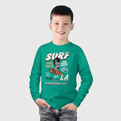 Лонгслив хлопковый детский Cool Dude, цвет: зеленый — фото 2