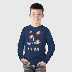 Лонгслив хлопковый детский TO THE MOON! SHIBA, цвет: тёмно-синий — фото 2