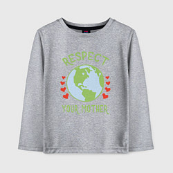 Детский лонгслив Respect Earth