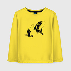 Лонгслив хлопковый детский Рыбак и рыбка, цвет: желтый
