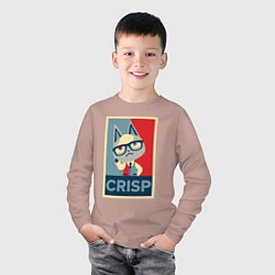 Лонгслив хлопковый детский Crisp, цвет: пыльно-розовый — фото 2