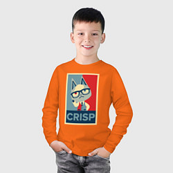 Лонгслив хлопковый детский Crisp, цвет: оранжевый — фото 2