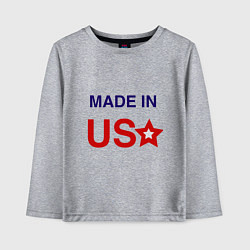 Лонгслив хлопковый детский Made in usa, цвет: меланж