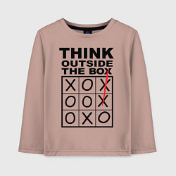 Лонгслив хлопковый детский THINK OUTSIDE THE BOX, цвет: пыльно-розовый