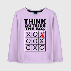 Лонгслив хлопковый детский THINK OUTSIDE THE BOX, цвет: лаванда