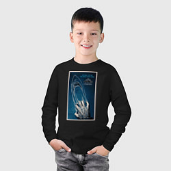 Лонгслив хлопковый детский Jaws hand, цвет: черный — фото 2