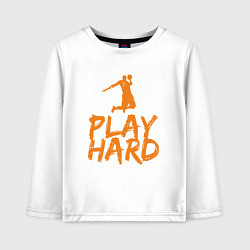 Лонгслив хлопковый детский Play Hard, цвет: белый