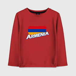 Лонгслив хлопковый детский Armenia Flag, цвет: красный