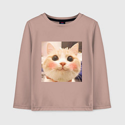 Лонгслив хлопковый детский Мем про котов, цвет: пыльно-розовый