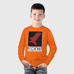 Лонгслив хлопковый детский Орёл - Армения, цвет: оранжевый — фото 2