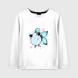 Детский лонгслив Рыбка и сердечки