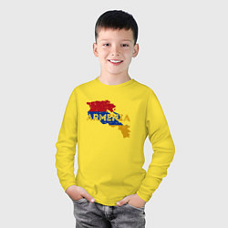 Лонгслив хлопковый детский Armenia Map, цвет: желтый — фото 2