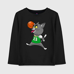 Лонгслив хлопковый детский Jordan Cat, цвет: черный