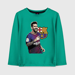 Лонгслив хлопковый детский Lionel Messi Barcelona Argentina, цвет: зеленый