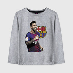 Лонгслив хлопковый детский Lionel Messi Barcelona Argentina, цвет: меланж