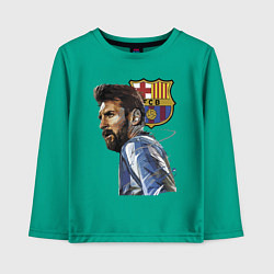Лонгслив хлопковый детский Lionel Messi Barcelona Argentina Striker, цвет: зеленый