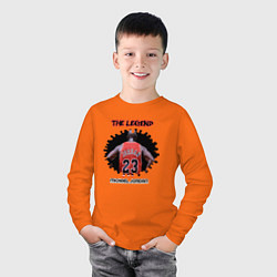 Лонгслив хлопковый детский Jordan - The Legend, цвет: оранжевый — фото 2