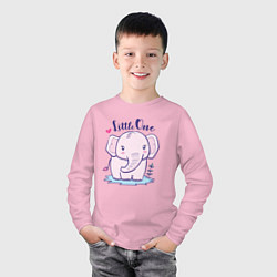 Лонгслив хлопковый детский Маленький слоненок, цвет: светло-розовый — фото 2