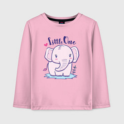 Лонгслив хлопковый детский Маленький слоненок, цвет: светло-розовый