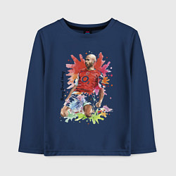 Лонгслив хлопковый детский Thierry Daniel Henry, цвет: тёмно-синий