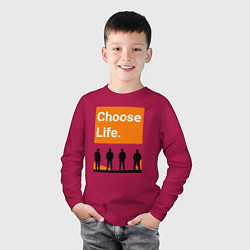 Лонгслив хлопковый детский Choose Life, цвет: маджента — фото 2