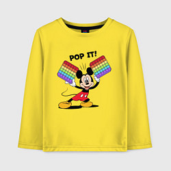 Лонгслив хлопковый детский Mickey Pop it!, цвет: желтый