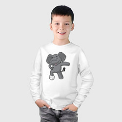 Лонгслив хлопковый детский Слон - Волейбол, цвет: белый — фото 2