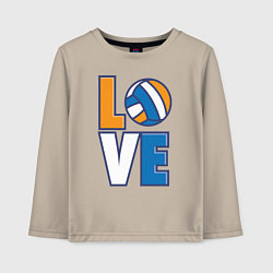 Лонгслив хлопковый детский Love Volleyball, цвет: миндальный