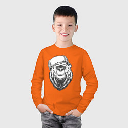 Лонгслив хлопковый детский Потапыч, цвет: оранжевый — фото 2