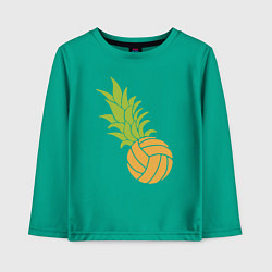 Лонгслив хлопковый детский Волейбольный ананас, цвет: зеленый
