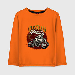 Лонгслив хлопковый детский Ретро мотоцикл, цвет: оранжевый