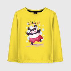 Лонгслив хлопковый детский Панда танец, цвет: желтый