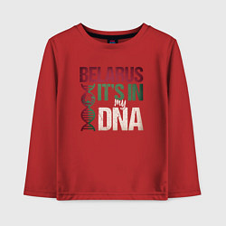 Лонгслив хлопковый детский ДНК - Беларусь, цвет: красный