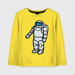 Лонгслив хлопковый детский Космонавт, цвет: желтый
