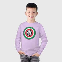 Лонгслив хлопковый детский Italy Power, цвет: лаванда — фото 2