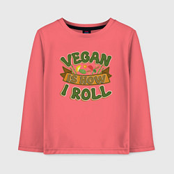 Детский лонгслив Vegan - How I Roll