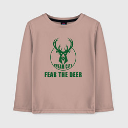 Лонгслив хлопковый детский Fear The Deer, цвет: пыльно-розовый