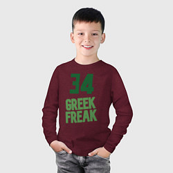 Лонгслив хлопковый детский Greek Freak 34, цвет: меланж-бордовый — фото 2