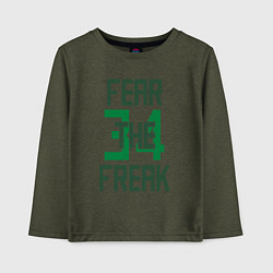Лонгслив хлопковый детский Fear The Freak 34, цвет: меланж-хаки
