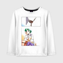 Лонгслив хлопковый детский Дневник поездки в Иокогаму, цвет: белый