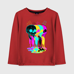 Детский лонгслив 4 ЧЕРЕПА SKULLS NEON