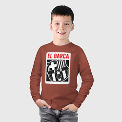 Лонгслив хлопковый детский El Barca, цвет: кирпичный — фото 2