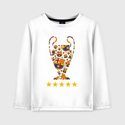 Лонгслив хлопковый детский Barcelona Cup, цвет: белый